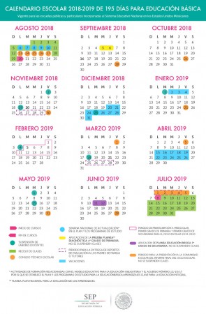 CALENDARIO ESCOLAR 2018-2019